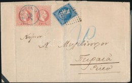 1873 2 X 5sld Levélen 20L Görög Portóval / 2 X 5sld On Cover With 20L Greek Postage Due,... - Other & Unclassified