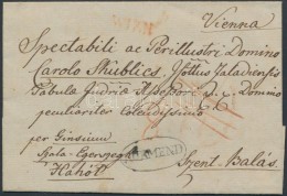 1824 Portós Levél / Unpaid Cover Piros / Red 'WIEN' - 'KÖRMEND' - Szent Balás - Otros & Sin Clasificación