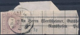 1858 Hírlapbélyeg Címszalagdarabon / Mi 17b On Wrapper Piece ,,BRAUNAU In Böhm' - Andere & Zonder Classificatie