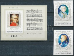 ** 1991 Bélyegnap (64.) Mozart Vágott Sor és Blokk (18.000) / Mi 4158-4159 Imperforate Set And... - Otros & Sin Clasificación