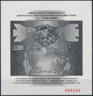 ** 1987 Csúcstalálkozó Feketenyomat Piros Sorszámmal (32.000) / Mi Bl 194 Blackprint... - Otros & Sin Clasificación