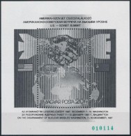 ** 1987 Csúcstalálkozó Feketenyomat Zöld Sorszámmal (6.000) / Mi Bl 194 Blackprint... - Otros & Sin Clasificación