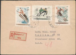 1955 Ajánlott Levél Téli Sport Bélyegekkel Németországba / Registered... - Otros & Sin Clasificación