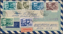 1955 Expressz Légi Levél Tudósok Bérmentesítéssel / Express Airmail Cover - Otros & Sin Clasificación