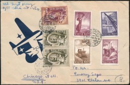 1952 Légi Levél Színes Bérmentesítéssel Chicagóba / Airmail Cover... - Otros & Sin Clasificación