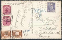 1952 Képeslap Franciaországból 88f Portóval / Postcard From France With 88f Postage Due - Otros & Sin Clasificación