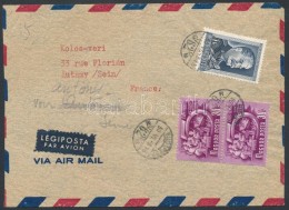 1950 Légi Levél 1,60Ft Bérmentesítéssel Franciaországba / Airmail Cover... - Otros & Sin Clasificación