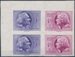 ** 1956 Bélyegnap (29.) ívsarki Vágott 4-es Tömb (10.000) / Mi 1480-1481 Imperforate... - Otros & Sin Clasificación