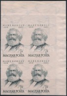 ** 1953 Karl Marx Vágott ívsarki Négyestömb (32.000) / Mi 1305 Imperforate Corner Block... - Otros & Sin Clasificación