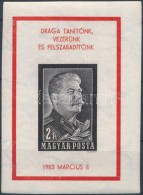 ** 1953 Sztálin Kézisajtós Vágott Gyászblokk (110.000) / Mi Block 23 I... - Otros & Sin Clasificación