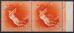 O 1952 Olimpia 1.70Ft Elfogazott ívszéli Pár / Mi 1251 Margin Pair With Shifted Perforation - Otros & Sin Clasificación