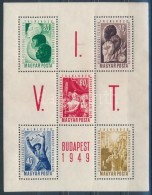 ** 1949 VIT I. Blokk Piros Festékcsíkkal / Mi Block 16 With Red Paint Stripe - Andere & Zonder Classificatie