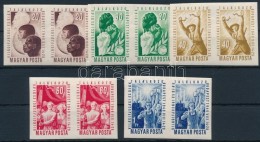 ** 1949 VIT (I.) Vágott Sor Párokban (40.000) / Mi 1048-1052 Imperforate Pairs - Otros & Sin Clasificación