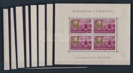 ** 1947 F. D. Roosevelt Egyenes Képállású Kisívsor (80.000) / Mi 985-992 Mini... - Otros & Sin Clasificación