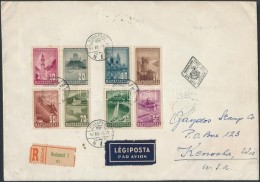 1947 RepülÅ‘ Sor Ajánlott Légi FDC-n Az USA-ba (30.000) / Mi 963-970 On Registered Airmail FDC... - Other & Unclassified