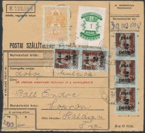 1946 (15. Díjszabás) Postai Szállítólevél 5 X 5 Kg-os... - Autres & Non Classés