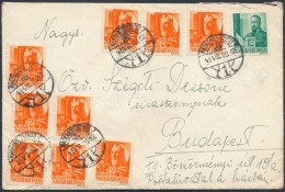 1943 Levél 10 Bélyeggel Bérmentesítve / Cover With 10 Stamps Franking... - Otros & Sin Clasificación