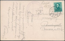 1939 Képeslap SIANKI-UNGVÁR Vasúti Mozgóposta Bélyegzéssel / Postcard... - Otros & Sin Clasificación