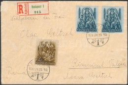 1938 Ajánlott Levél 82f Bérmentesítéssel Romániába / Registered... - Otros & Sin Clasificación