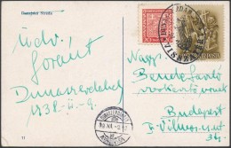 1938 Képeslap Magyar és Csehszlovák Vegyes Bérmentesítéssel / Postcard... - Otros & Sin Clasificación