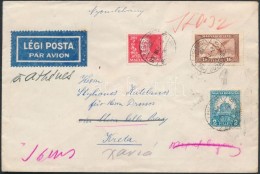 1930 Légi Levél Krétára Vegyes Bérmentesítéssel / Airmail Cover To... - Otros & Sin Clasificación