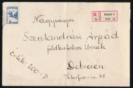 ~1927 Ajánlott értéklevél ElÅ‘lap RepülÅ‘ 5P Bérmentesítéssel... - Otros & Sin Clasificación