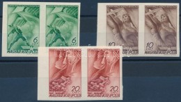 ** 1940 RepülÅ‘ Alap (I) Vágott Sor Párokban (120.000) / Mi 623-625  Imperforate Pairs - Otros & Sin Clasificación