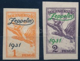 ** 1931 Zeppelin Vágott Sor (75.000) / Mi 478-479 Imperforate Set - Otros & Sin Clasificación