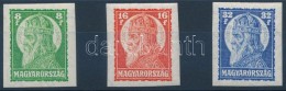 ** 1928 Szent István (I) Vágott Sor (40.000) / Mi 438-440 Imperforate Set - Otros & Sin Clasificación