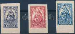 ** 1926 Keskeny Madonna Vágott ívszéli Sor (100.000) / Mi 427-429 Imperforate Margin Set - Autres & Non Classés