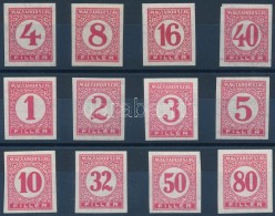 ** 1926 PengÅ‘-filléres Portó (I) Vágott Sor (30.000) / Mi 95-98, 104-111 Imperforate Postage... - Otros & Sin Clasificación