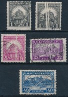 O 1926-1928 5 Db (4 Klf) PengÅ‘-fillér Bélyeg Papírránccal / 5 Stamps (4 Different)... - Andere & Zonder Classificatie