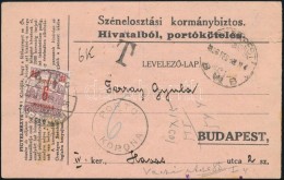1923 (6. Díjszabás) Helyi LevelezÅ‘lap 6K Portóval / Local Postcard With 6K Postage Due - Otros & Sin Clasificación
