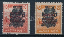 * 1920 Búzakalász 10f, 45f Fordított Felülnyomás / Mi 297, 302 Inverted Overprint - Otros & Sin Clasificación