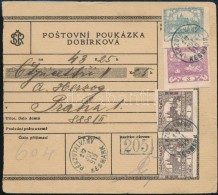 1919 Pénzutalvány Hradzsin Bélyegekkel / Money Order Franked With Hradschin Stamps... - Otros & Sin Clasificación