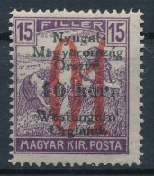 ** Nyugat-Magyarország VI. 1921 Arató 10K/15f '01' Tévnyomat / Mi 68 With Plate Variety... - Autres & Non Classés