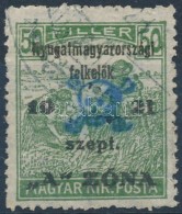 O Nyugat-Magyarország II. 1921 Arató 50f Hármaslyukasztással (25.000) / Mi 16 With 3... - Otros & Sin Clasificación