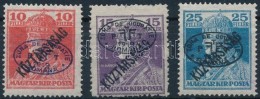 ** Debrecen I. 1919 Károly/Köztársasáf 10f, 15f és 25f (24.500) / Mi 56, 57b, 59b... - Otros & Sin Clasificación