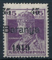 ** Baranya I. 1919 Károly 45/15f Próbanyomat / Proof (25.000) Signed: Bodor - Andere & Zonder Classificatie