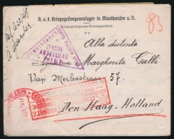 1917 Olasz Hadifogoly Levele A Mauthauseni Hadifogolytáborból Hollandiába / Cover Of Italian... - Autres & Non Classés