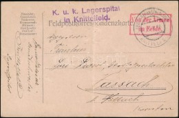 1916 Tábori Posta LevelezÅ‘lap / Field Postcard 'K.u.k. Lagerspital In Knittelfeld' + 'KRIEGSGEFANGENENLAGER... - Andere & Zonder Classificatie