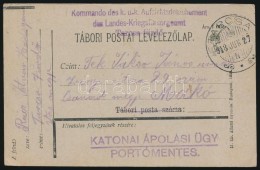 1918 Tábori Posta LevelezÅ‘lap / Field Post Cover 'Kommando Des K.u.k. Aufsichtsdetachement Des... - Andere & Zonder Classificatie