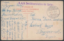 1917 Tábori Posta Képeslap Török-német Bélyegzéssel / Field Postcard... - Other & Unclassified