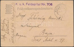 1917 Tábori Posta LevelezÅ‘lap / Field Postcard 'K.u.k. Feldspital Nr. 706' + 'EP 193' - Otros & Sin Clasificación