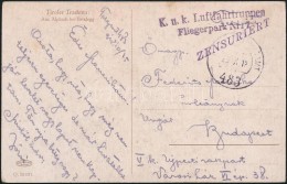 1918 Képeslap / Postcard 'K.u.K. Fliegerpark Nr 7'  + 'FP 483' - Other & Unclassified