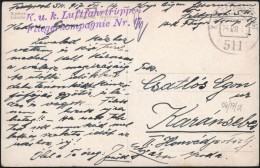 1917 Tábori Posta Képeslap / Field Postcard 'K.u.k. Luftfahrtruppen Fliegerkompagnie Nr. 17.' + 'FP... - Otros & Sin Clasificación