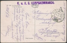 1918 Tábori Posta Képeslap / Field Postcard 'K.u.k. 5. KORPSKOMMANDO' + 'FP 285 A' - Otros & Sin Clasificación