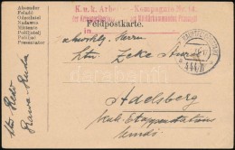 1917 Tábori Posta LevelezÅ‘lap / Field Postcard 'K.u.k. Arbeiter-Kompagnie Nr.14. ... Des... - Otros & Sin Clasificación