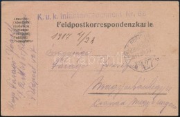 1917 Tábori Posta LevelezÅ‘lap / Field Postcard 'K.u.k. Infanterieregiment Nr.68' + 'TP 427 A' - Otros & Sin Clasificación