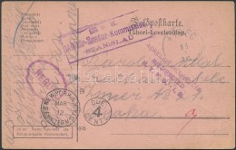 1916 Prágába Címzett, Tévesen New Yorkba érkezett Tábori Postalap... - Autres & Non Classés